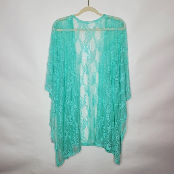 Andree Good Days Ahead Lace Kimono Size 1X Sheer Open Front Festival Top NEW - Picture 5 of 11